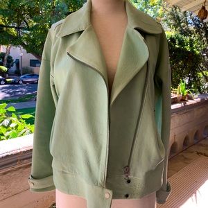 J Brand Mint Leather Jacket